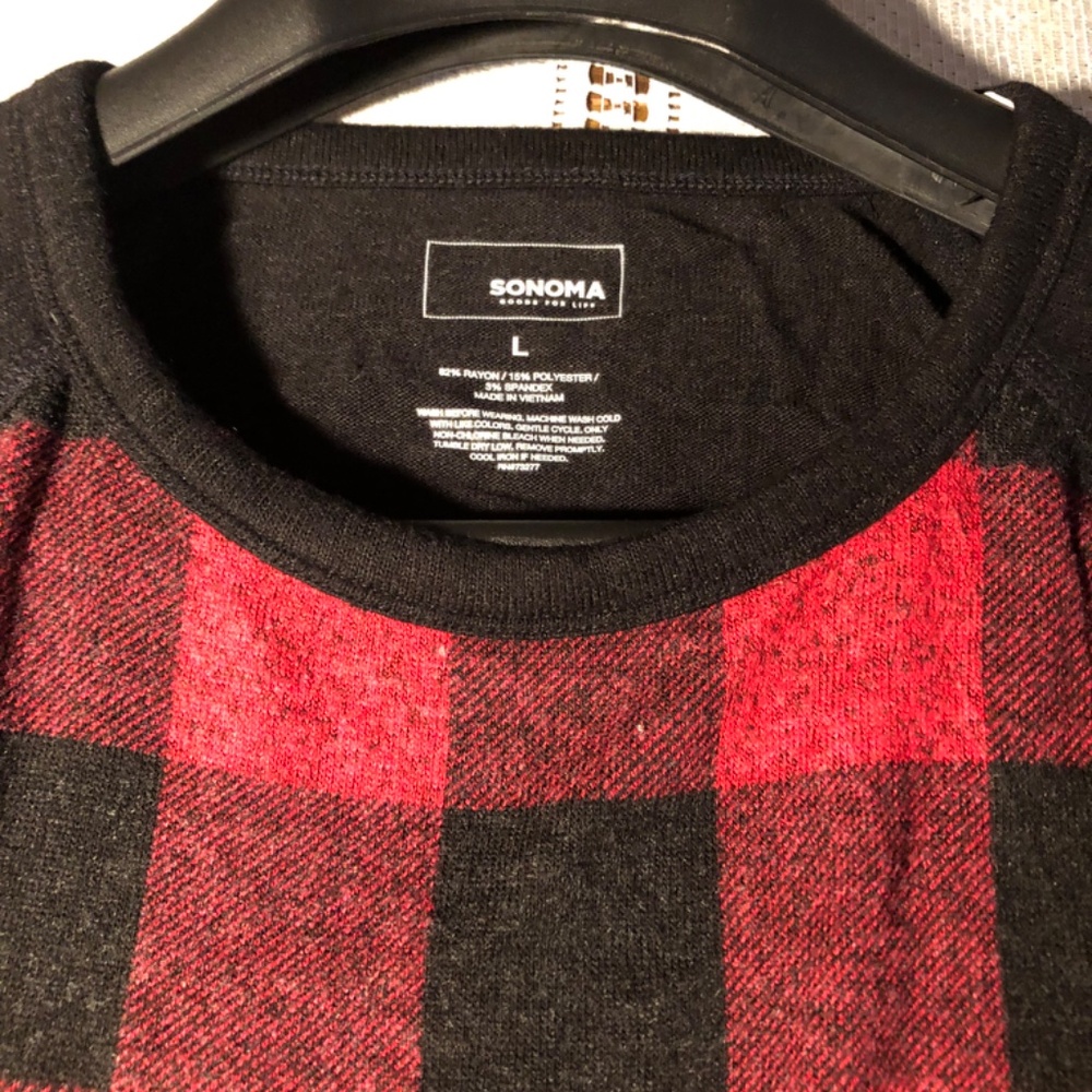 Sonoma Red n Black Checkered Front Only Sweatshirt - Picture 6 of 7